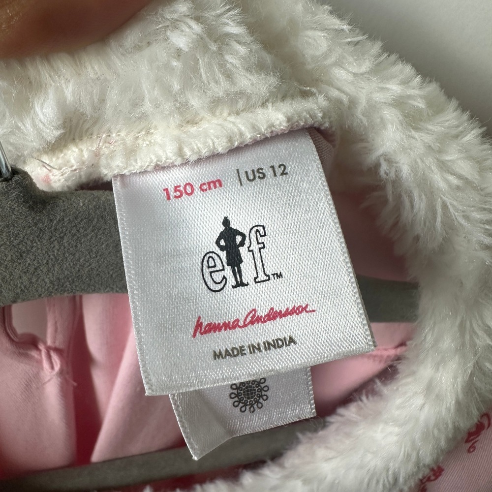 Hanna Andersson Elf Movie Jovie Pink Christmas Dress Kids US 12 150cm 80013 - Picture 5 of 12